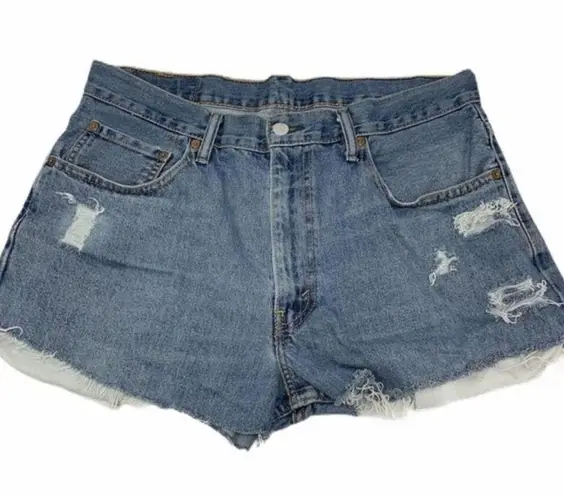 LEVI'S 550 Relaxed fit High Rise Cut off Mom Jean shorts Size 6 Blue