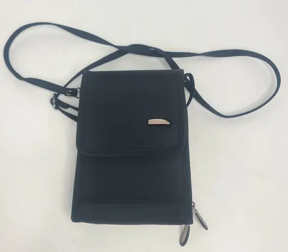 Travelon Croasbody Bag Travel Organizer Black Passport Shoulder Belt Hip Bag