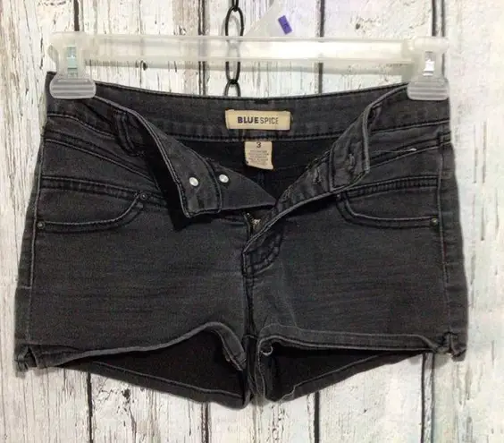 Blue Spice  Button Fly Black Denim Shorts Size 3 Junior Women’s