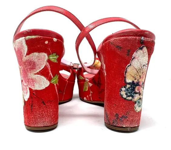 via spiga fabric ankle strap wedge sandals, Italy, size 9