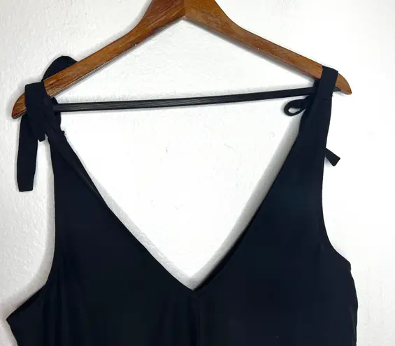 ASOS Iisla & Bird Black oversized tie up beach playsuit