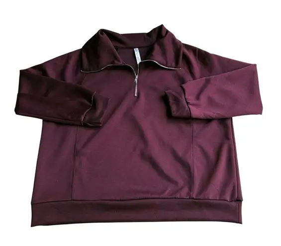 Scarlett Red Zippered Polo Collar Sweatshirt Size 3X
