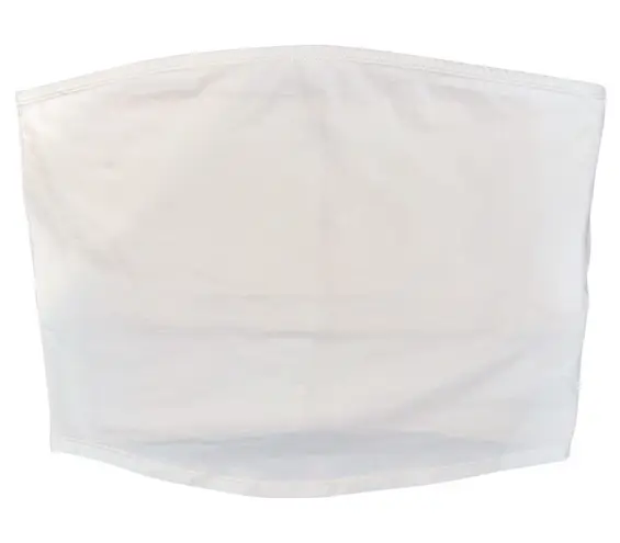 Spirit Jersey White Tube Top Sleeveless Casual Basic Crop Top Bandeau