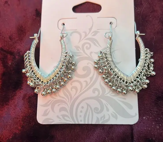 Sterling Silver Bollywood Style Earrings