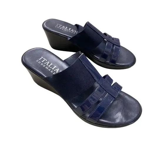 Women’s blue Italian shoemaker wedge 8.5 SKU 865