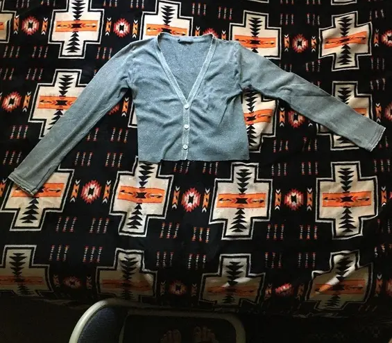 Sparkly cropped cardigan, glitter cardigan, silver cardigan Size XS