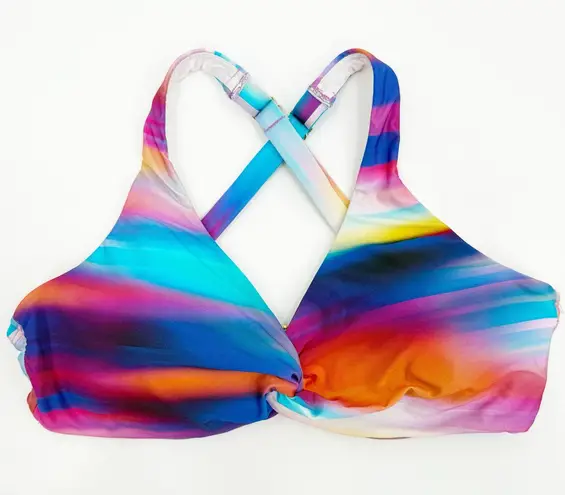 La Blanca Bikini Top Size 10 NEW Sunset Shores Over The Shoulder Underwire NWOT