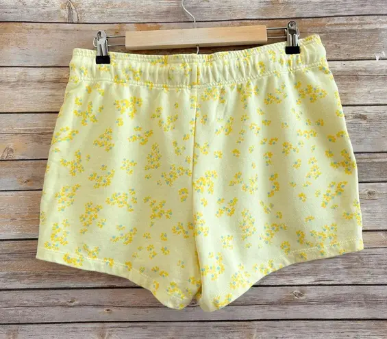 Abound  Yellow Floral Organic Cotton Pull On Shorts Size Medium NWT