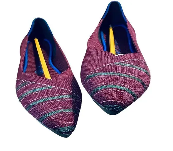 Rothy's Rothy’s Maroon /Burgundy Custom Embroidered Sz 8.5