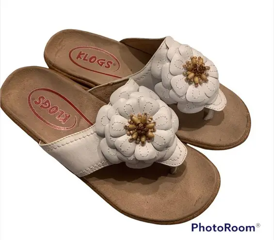 Klogs White Leather Aloha Sandal Size 8