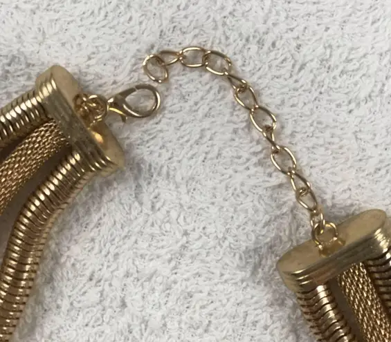 3 Gold link cleopatra Choker Necklace