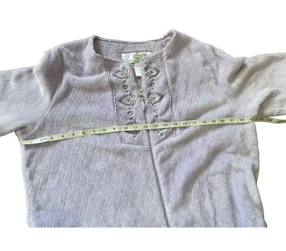 Oscar de la Renta plush quilted jacquard lavender purple muumuu robe lounge wear