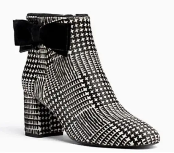 Kate Spade New York BLACK/WHITE Women's Holly Boots Size 8 Bow