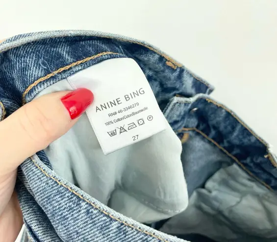 ANINE BING Lara Ripped Frayed Hem Kick Flare Jeans