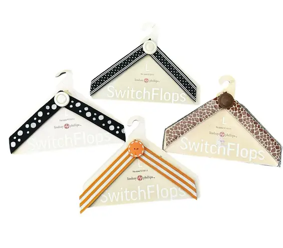LOT of 4 L Switch Flops Lindsay Phillips Straps Size LARGE 9 10 11 NEW
