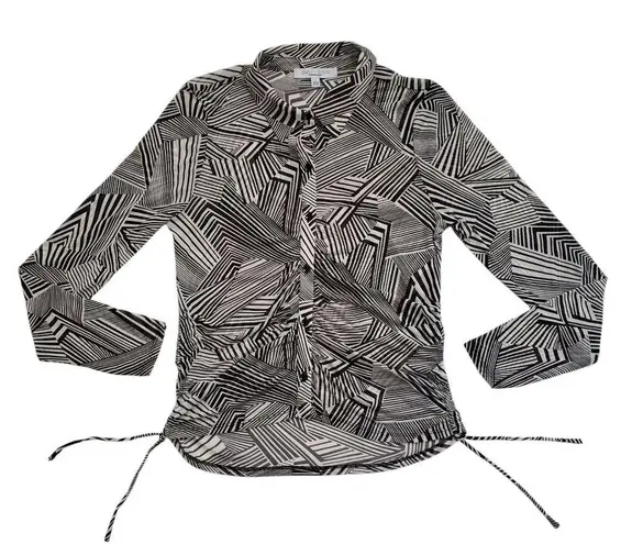 Sweet Rain Young Contemporary Top Womens Large Elastic Blouse Sheer Long Sleeve