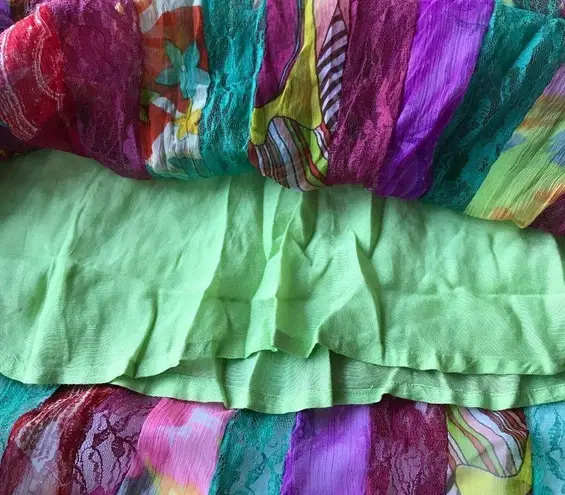 Sandy Brand Skirt XL NWT Artsy Festive Front Button Elastic Stretch ba…