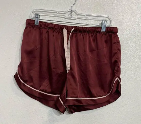 Stars Above  Burgundy Satin Pajama Set Sz M