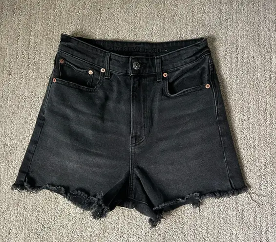 American Eagle High Waisted  Dad Short, Black