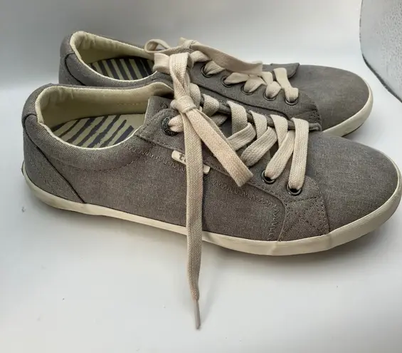 TAOS Star Canvas Sneakers Women's Size 8W Gray Lace Up Casual Shoes