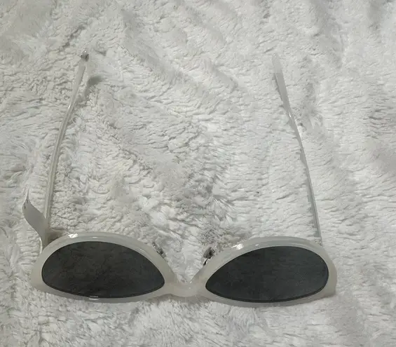 Garrett Leight Mildred 55 Horchata White 50's Cat Eye Sunglasses Hip Hop Beach