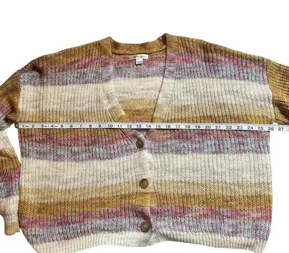 John Paul Richard Womens Button-Front Rib-Knit V-Neck Cardigan Sweater Large