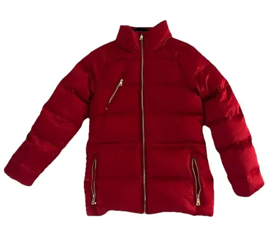 Polo Ralph Lauren Womens Jacket Red XXS Satin Down Puffer Lipstick Winter