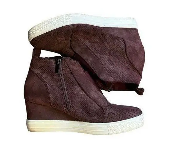 Ccocci Womens High Top Wedge Sneakers Ankle Booties Maroon Purple Size 10