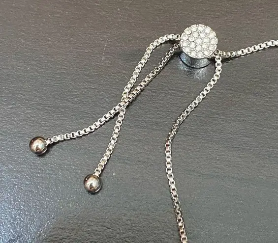 Shine Bright Swarovski Element SilverPlated Celestial Star Moon Slider Bracelet