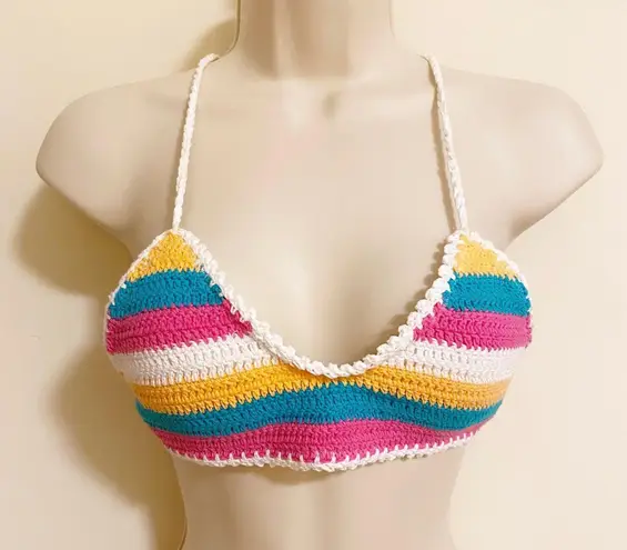 Body Glove Striped Crocheted Bralette Bikini Top XS