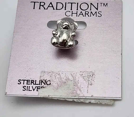 NWT Tradition Charms Sterling Silver Teddy Bear Charm Silver