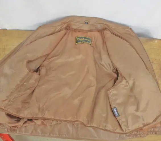 Vintage Brown Leather Insulated Stitch Detailed Jacket Large