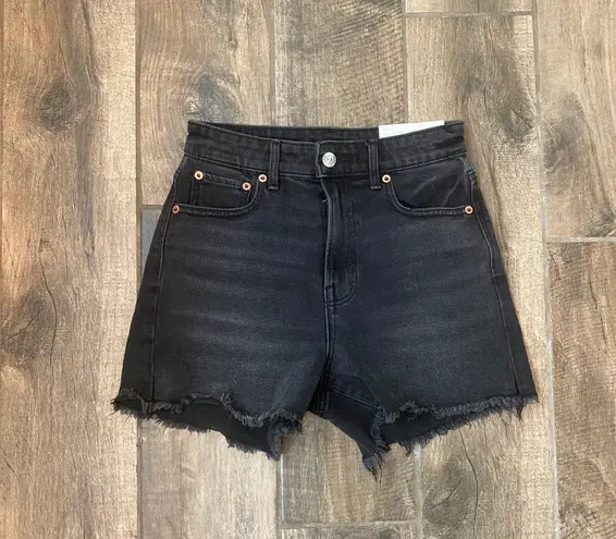 American Eagle High Rise '90s Boyfriend Black Denim Shorts