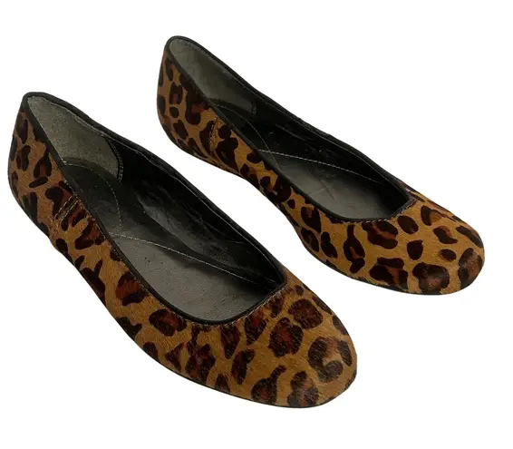 Calvin Klein Jeans Women Leopard Print Calf Hair Ballet Flats Shoes EU 38 US 8
