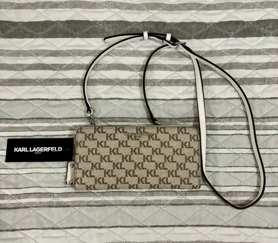 Karl Lagerfeld Paris SLG Crossbody Beige Taupe Handbag