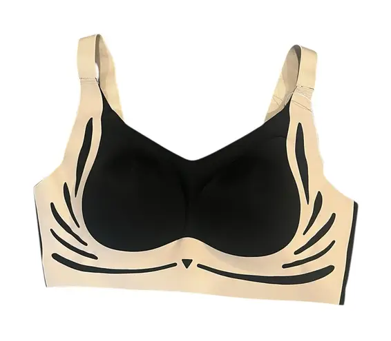 NWT Lush Fitting Full Coverage Wireless Bra 3XL Black/Beige Black Size undefined