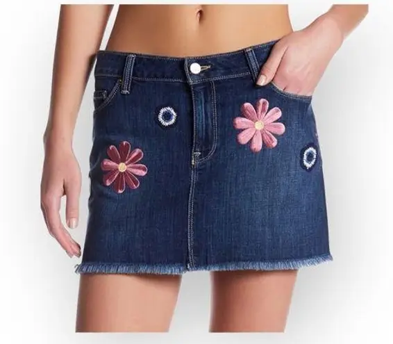 Genetic Denim new ☻ Festival Flower Patch Denim Mini Skirt ☻ Studio City ☻ 25
