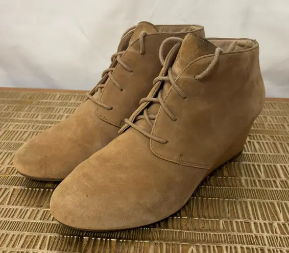 Vionic Elevated Becca Wedge Suede Ortaheel Comfort Bootie, Light Tan, US 8.5