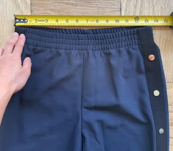 Maje NWT blue slim joggers w/ black contrast piping and chrome buttons Sz 38