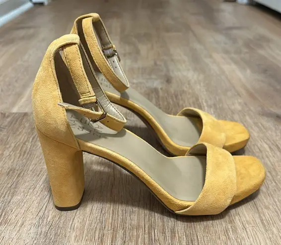 Naturalizer | Women's Joy Suede Heeled Sandals, Marigold Yellow