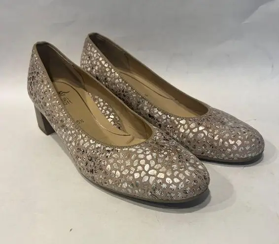 Ara Vivian Pump in Camel Confetti size 5.5/6.5 Silver