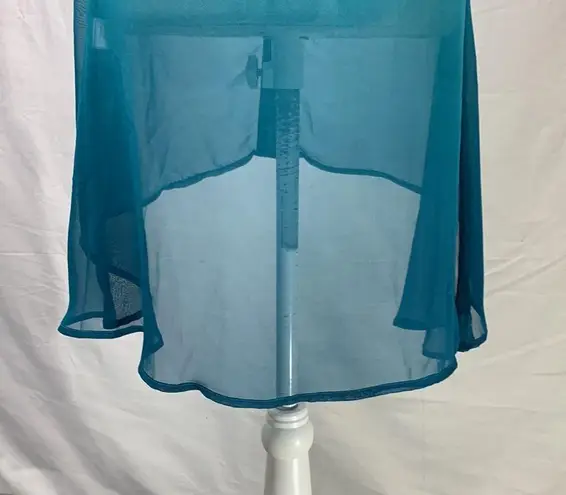 Firmiana Lily by Ombre Beach Cover Up White to Teal Size Small