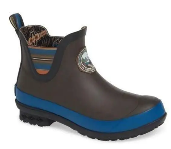 Pendleton Dark Gray Olympic National Park Rubber Rain Snow Boots Chelsea Booties