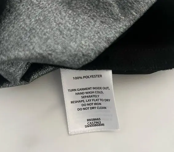 Something Navy Foil mini dress Sz Medium Silver metallic puff sleeves Rave party