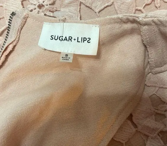 Sugar Lips  Denim & Lace Pink Sheath Dress. Beautiful Jean Material & Lace. Small