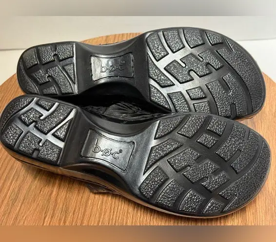 B.O.C Born Concept Womens Black Peggy Embossed Clog Shoes Size 8.5 M