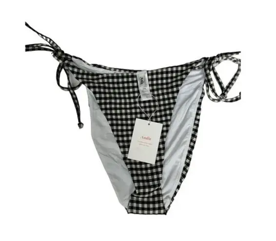 ANDIE  Swim The String Bottom‎ Black Gingham NWT Size L