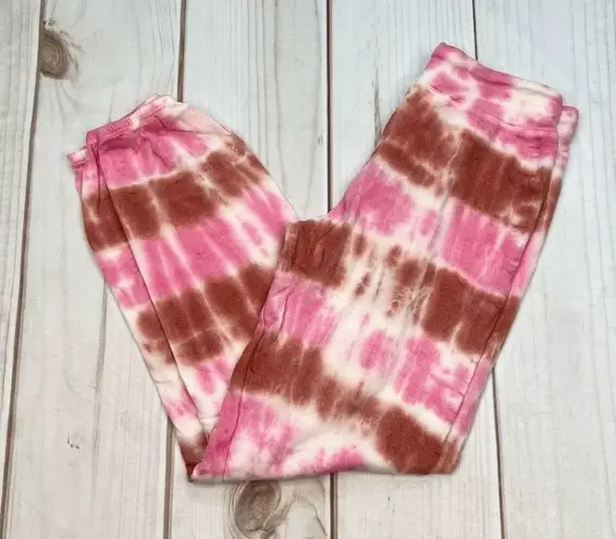 Sundry Pink and Wine Tie Dye Basic Terry Sweatpants NEW Size 1 Small