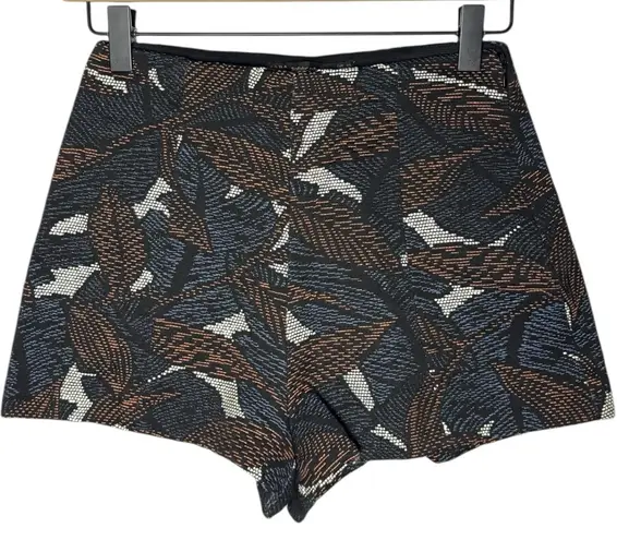 ZARA  Trafaluc High Waist Tripical Patterned Shorts XS Black, Orange, Blue