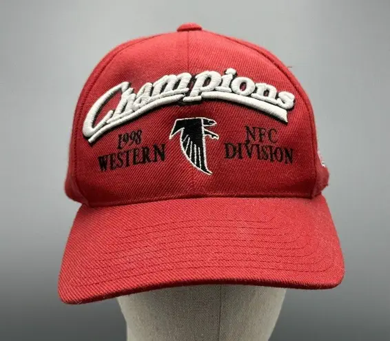 NFL Atl Falcons 1998 NFC Western Division Champions Red Baseball Hat Adjustable Size 0